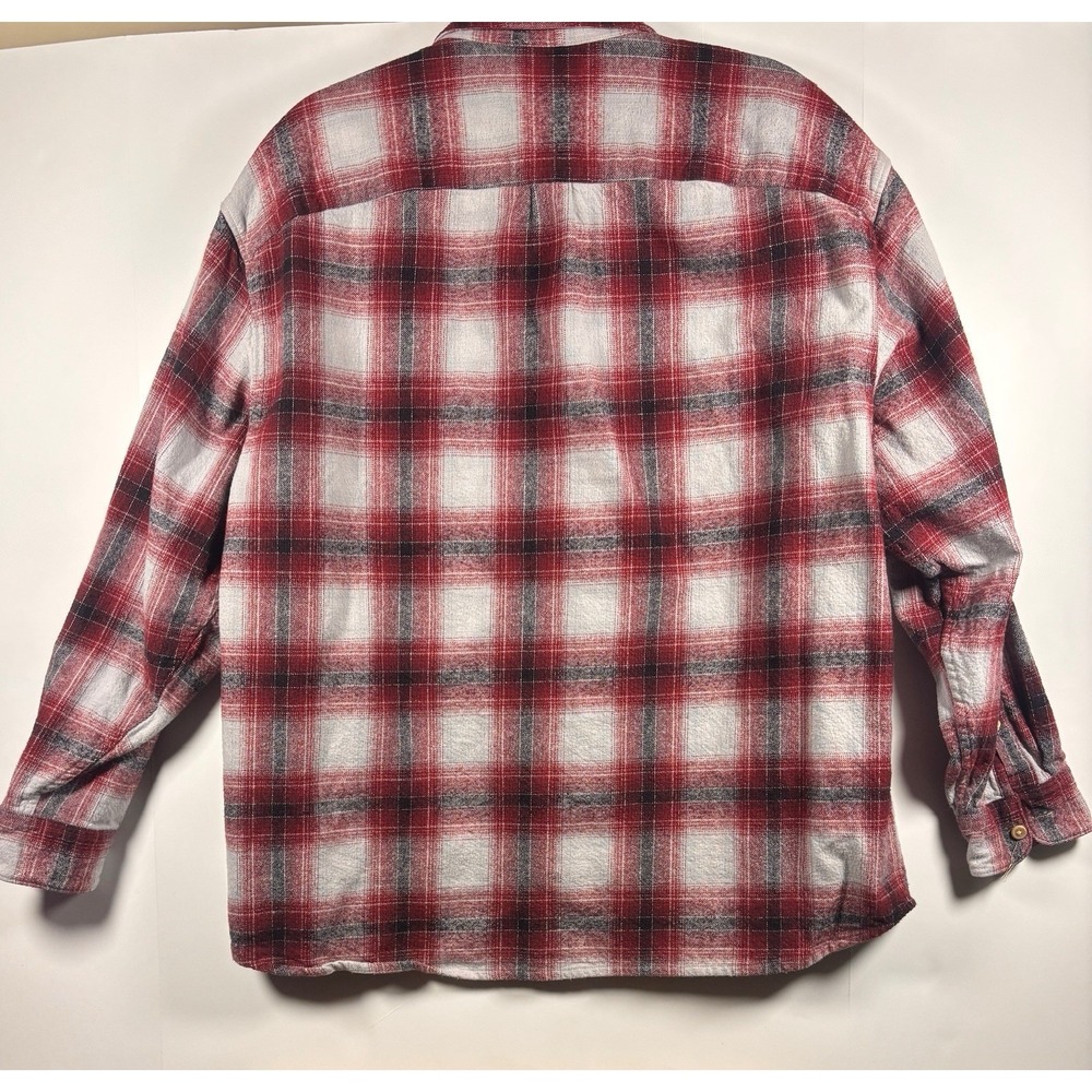 Abercrombie & Fitch Plaid Flannel Red Oversized Shirt Button Up Top Large - Picture 3 of 4